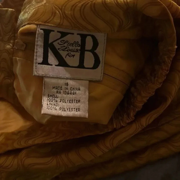 Vintage KB Stella‎ Louise for KB Jacquard Size 18 Mustard Orange - Picture 5 of 5